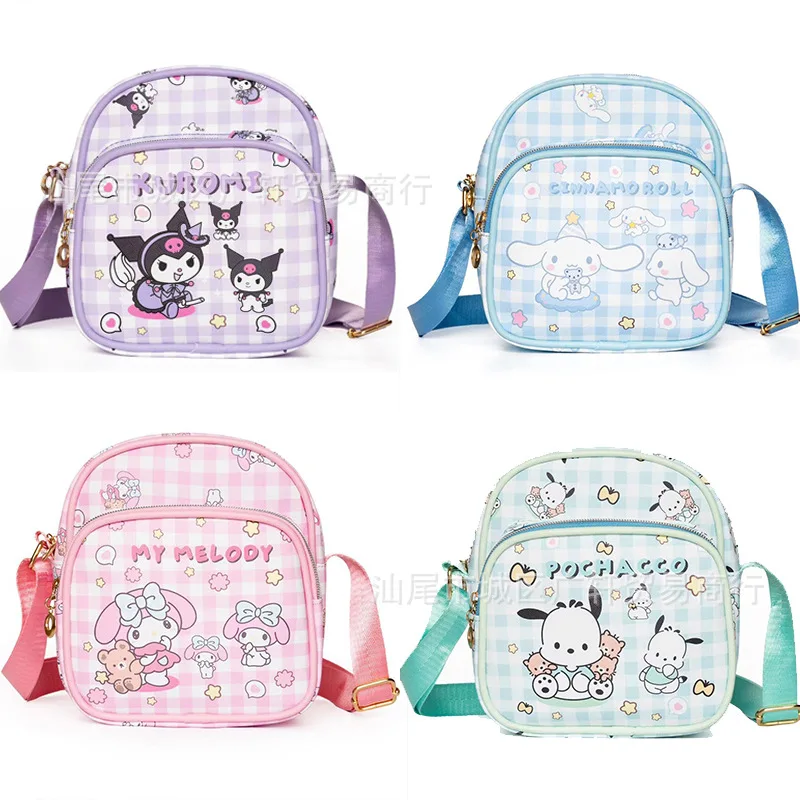

Sanrio Cartoon Shoulder Bags Hello Kitty Melody Kulomi Cinnamon Mini Messenger Bag Anime Peripheral Fashion Storage Bag Gifts