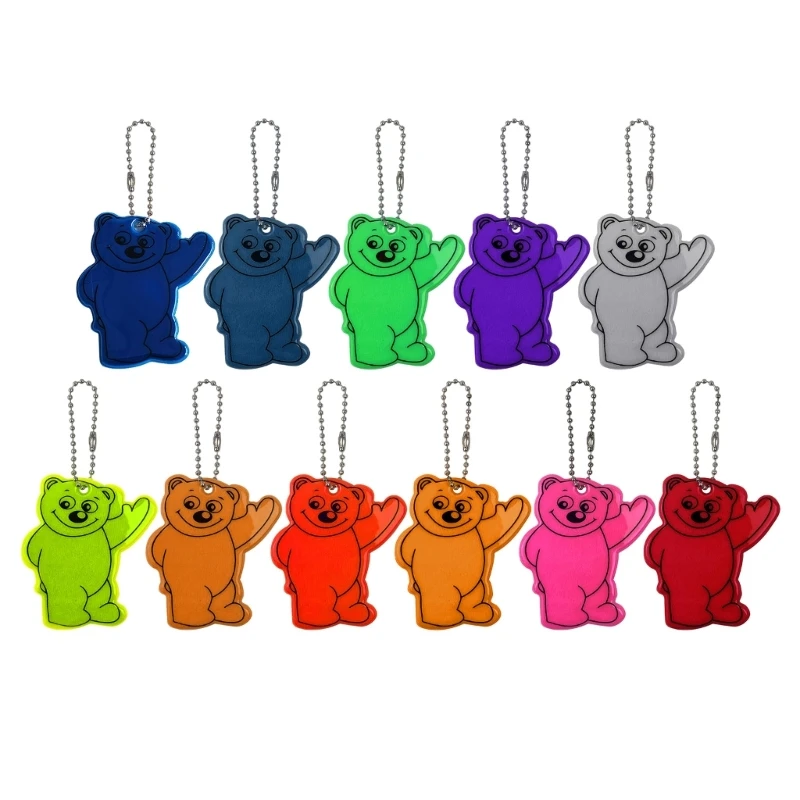 

Safety Reflector Ring Bear Reflective Gear Keychain for Clothing Bag