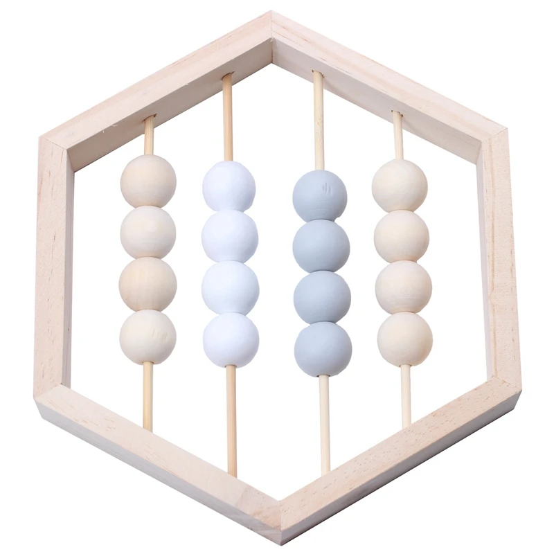 

Nordic Style Natural Wooden Abacus With Beads Craft Baby Early Learning Educational Toys Scandinavian Style Baby Room Decor