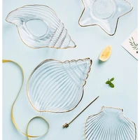 nordic ins fruit plate snack plate ocean wind phnom penh glass transparent plate scallop plate fruit plate decoration
