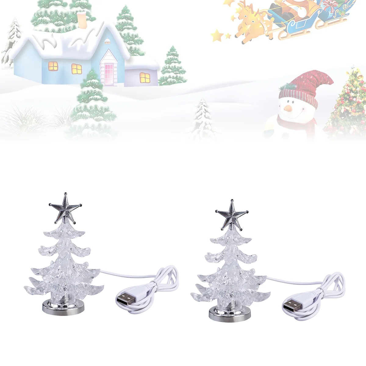 

2pcs Xmas Tree Shape Night Creative Desktop for Home Living Room Bedroom