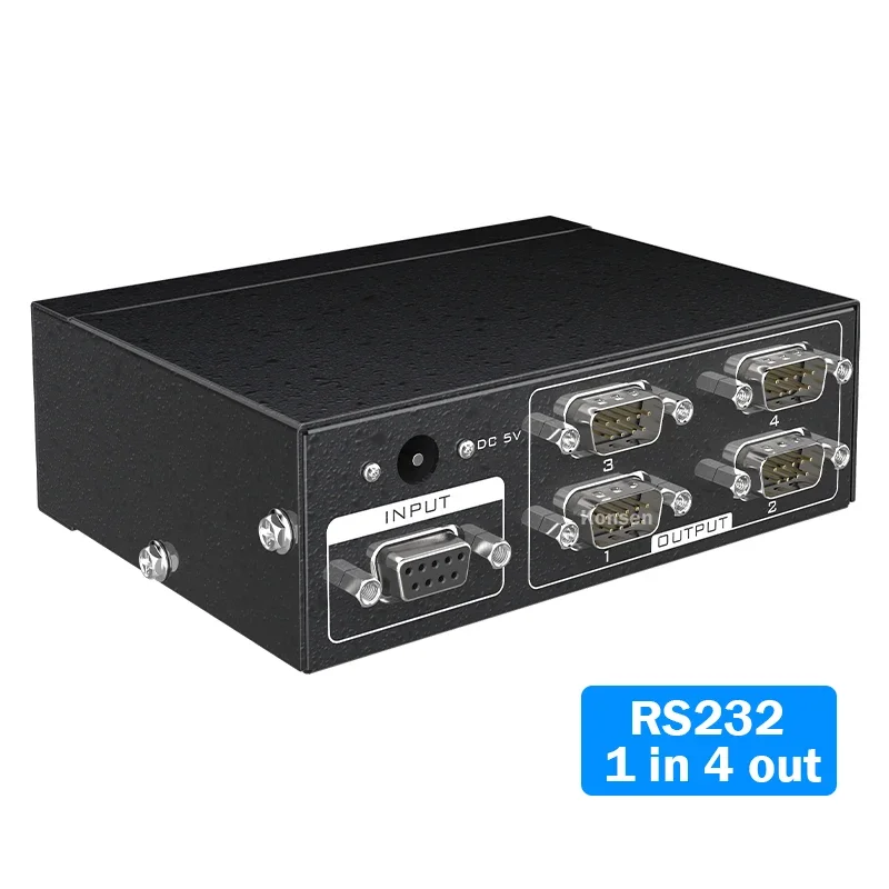 Фото MT-RS104 Разветвитель RS232 1 в 4 выхода RS232 Разветвитель 1 на 4, двунаправленный переключатель 4 на 1 Protocollo Trasferimento Последовательный адаптер №1