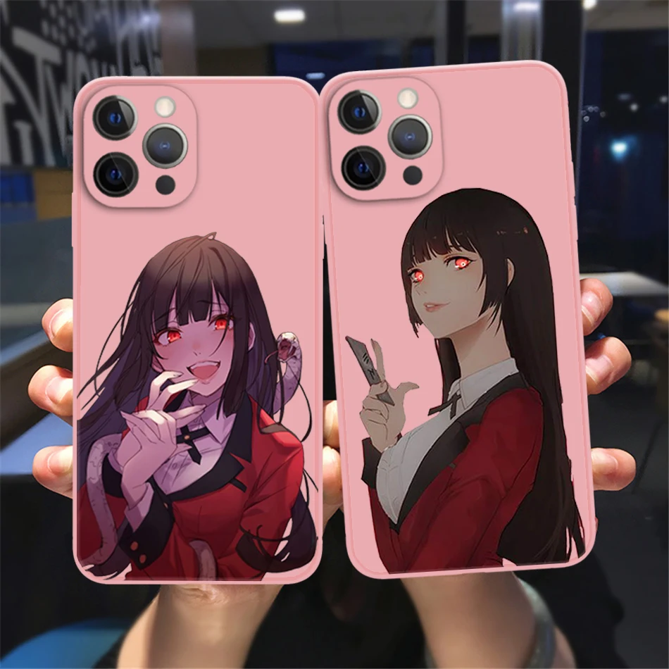 

Anime Kakegurui Jabami Yumeko Phone Case for iPhone 13 12 11 Pro Max X Xs Xr 6s 8 7 Plus 13Mini Luxury Pink Soft Silicone Cover