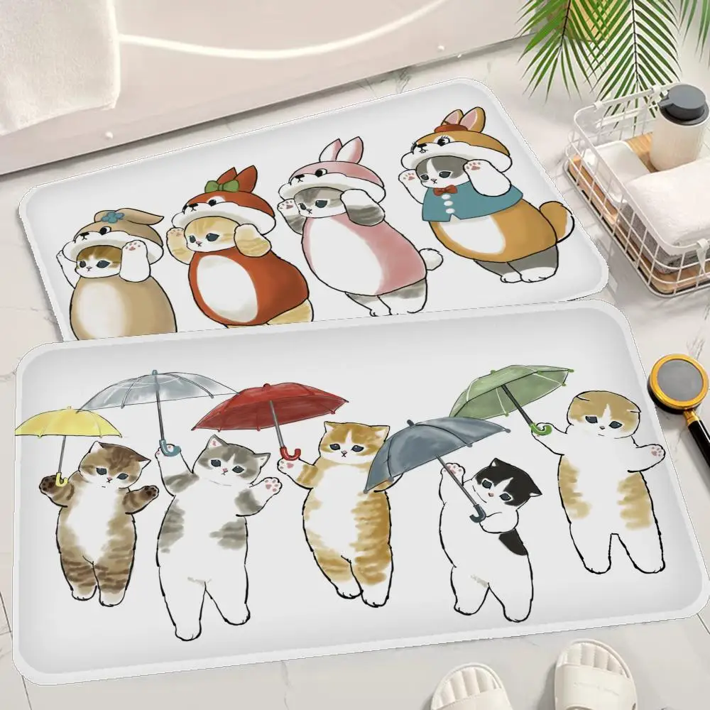

Funny Cute Cartoon Cat Animal Floor Mat Floor Mat Nordic Style Home Doormat Bathroom-Toilet Mats Bedroom Hotel Decor Mat