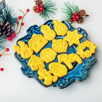 new 3d christmas cookie cutters biscuit molds form diy 3d cookie plunger cutter baking mould gingerbread cookie decorating tools