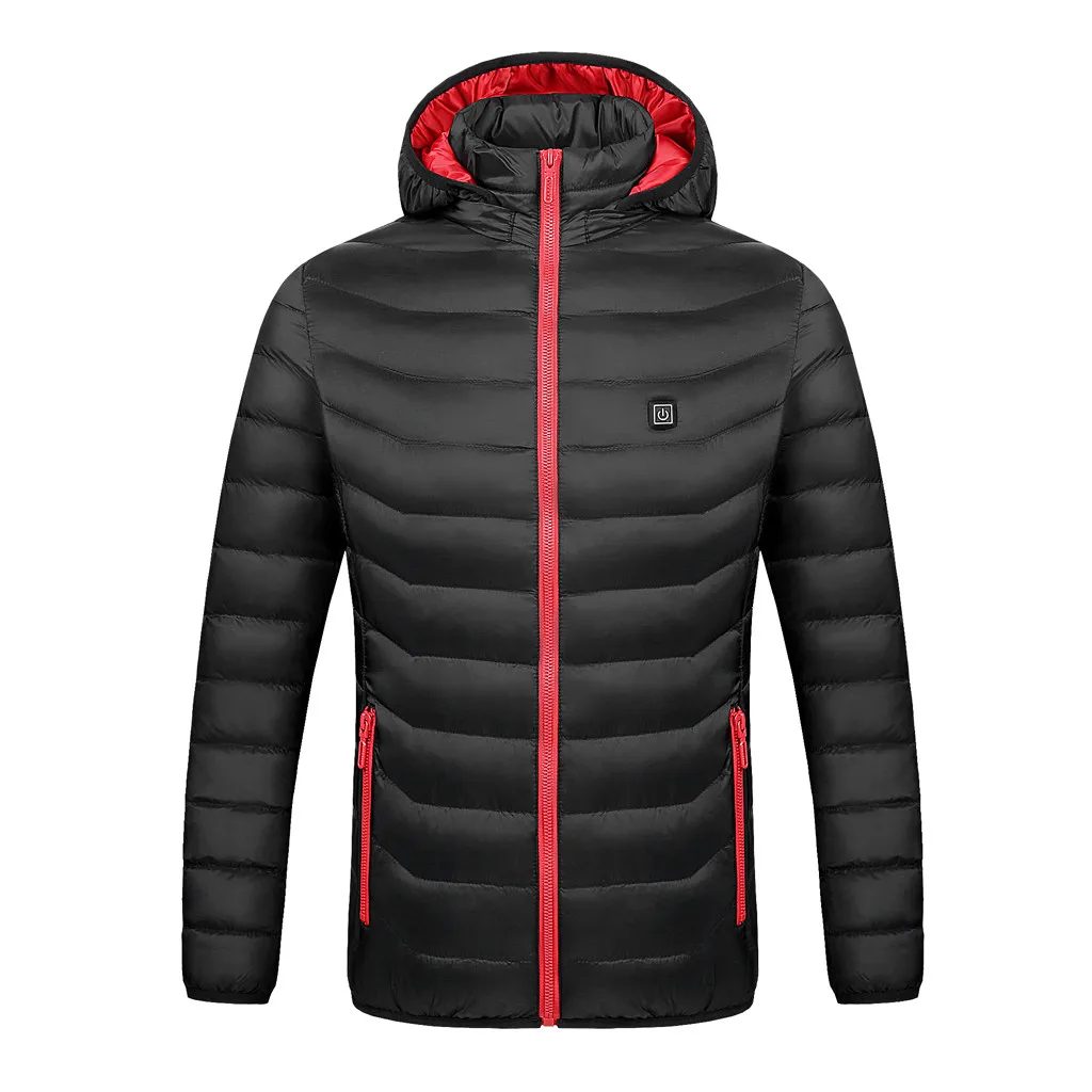 

Free Shipping2020 Winter Women's Men's Jacket Casual Outerwear Smart USB Abdominal Back Electric Heating Warm Cotton Jacket