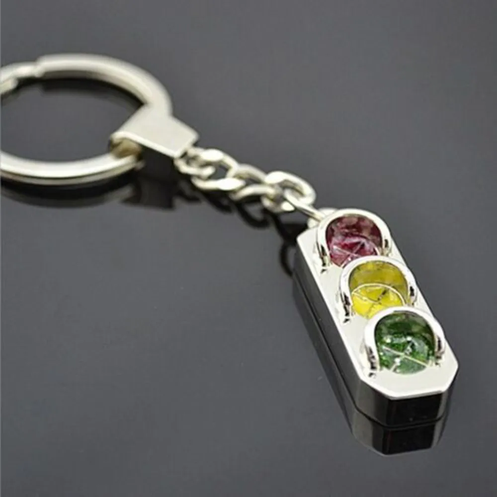 

Cute Mini Traffic Light Car Key Ring Chain 3D Keyfob Keychain Keyring Gift Car Keychain 2021 New Car Keychain