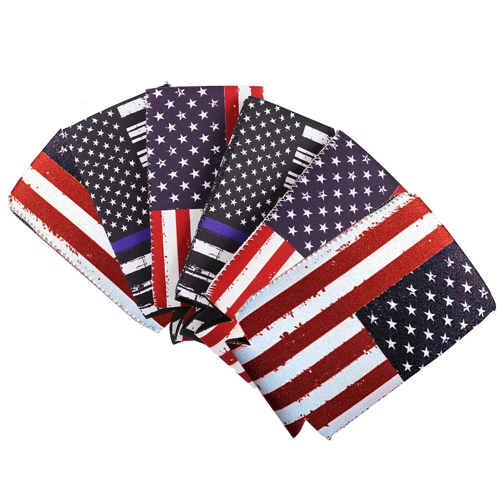 

6 Pcs Coke Cover Sleeve Insulated Can Cooler Coolers Beer Cooler Beer Can US Flag Can Cooler Sleeve