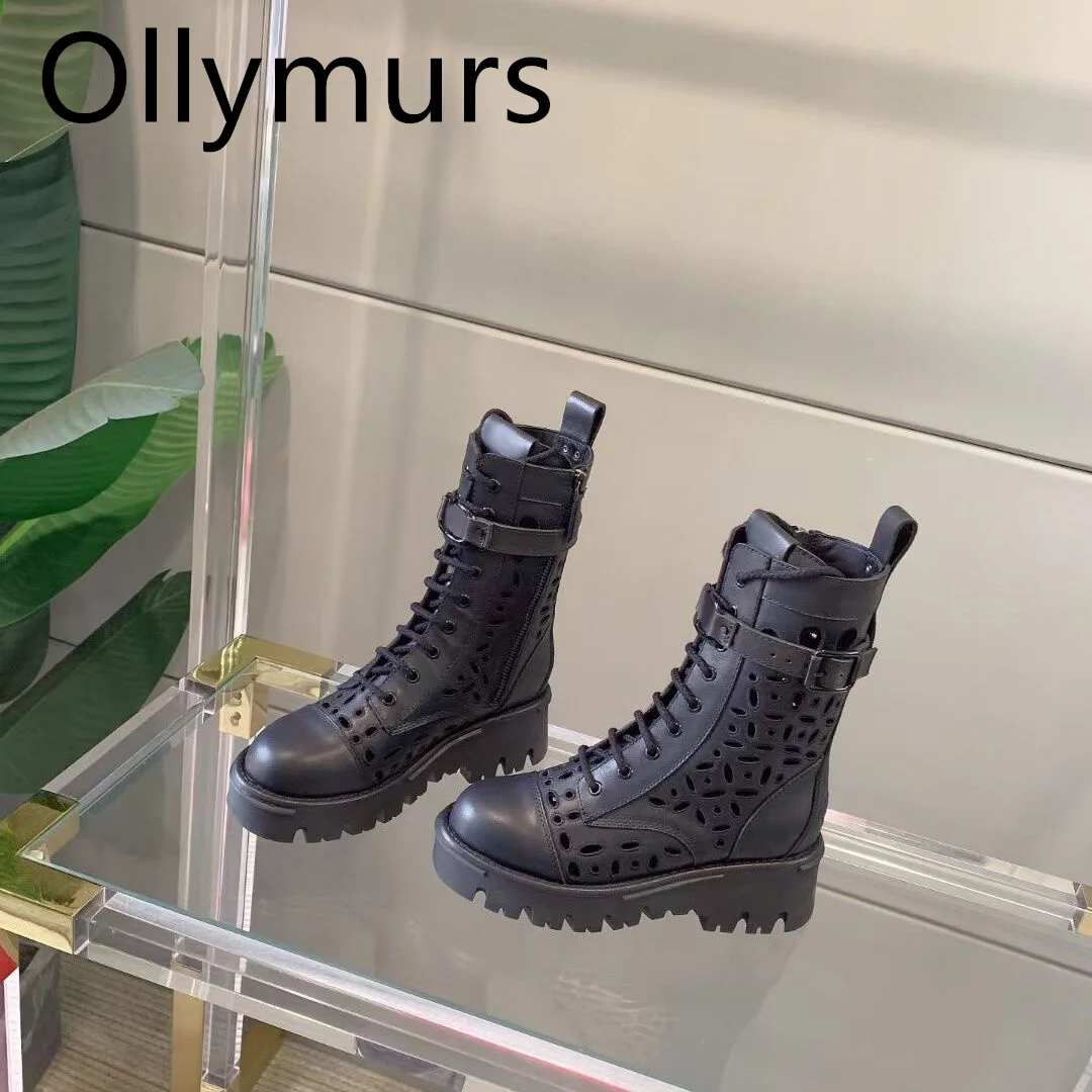 

Женские ботинки из натуральной кожи, с ремешком на щиколотке, на среднем каблуке