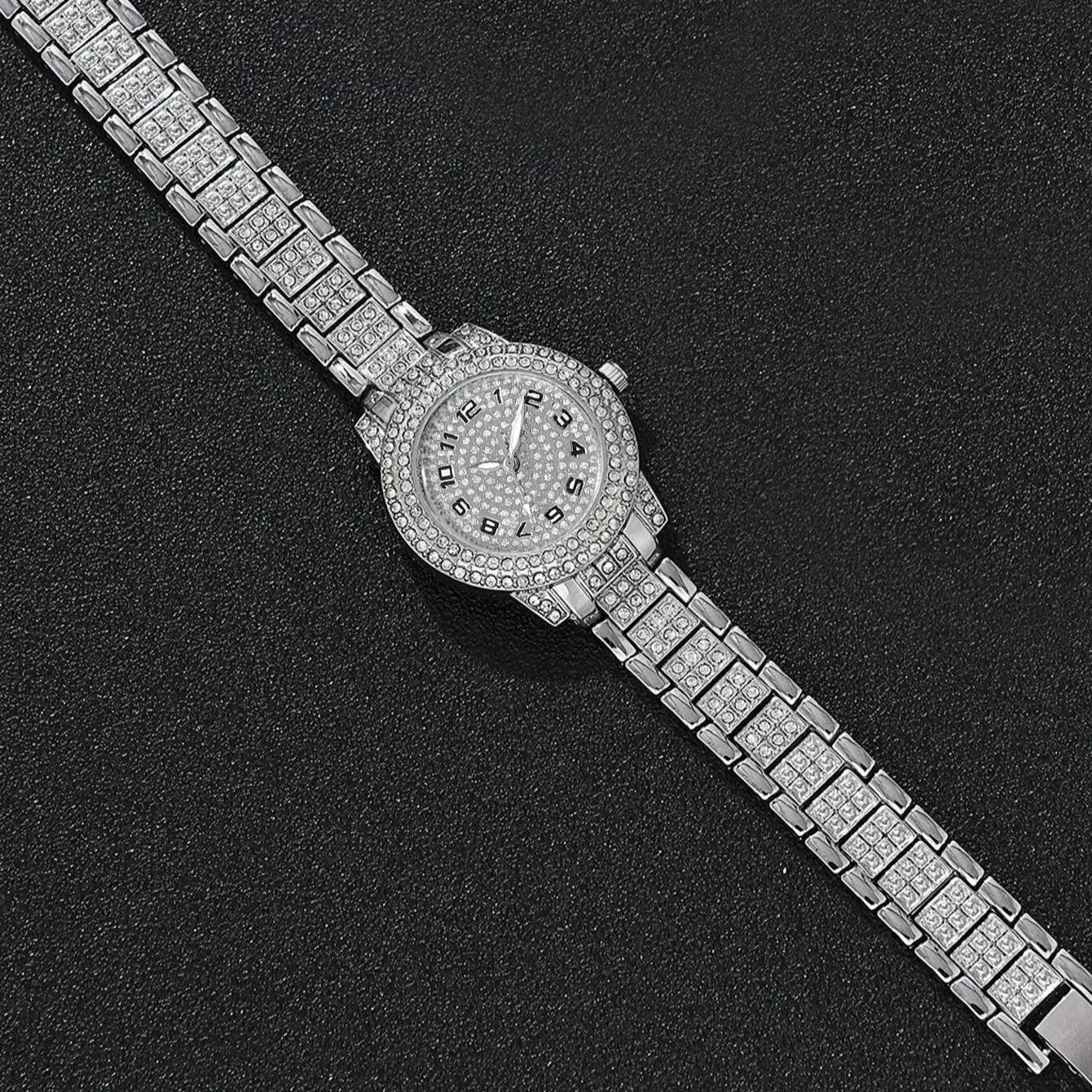 Набор из 2 роскошных женских кварцевых наручных часов серебристые