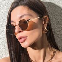 metal irregular polygon sunglasses for women vintage octagon mens sun glasses luxury brand eyewear gafas oculos de sol 2022