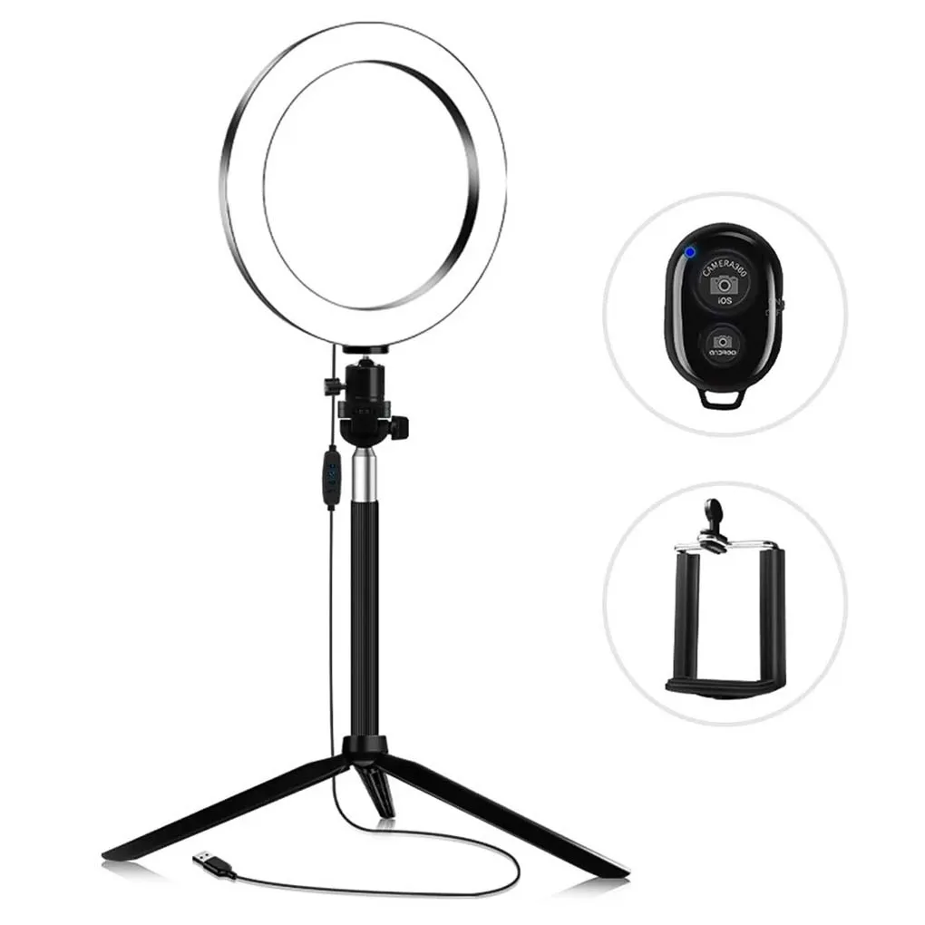 

Selfie Ring Light Portable Dimmable Camera Photo Shooting Video Fill Lamp Lighting Tool Household Indoor Outdoor