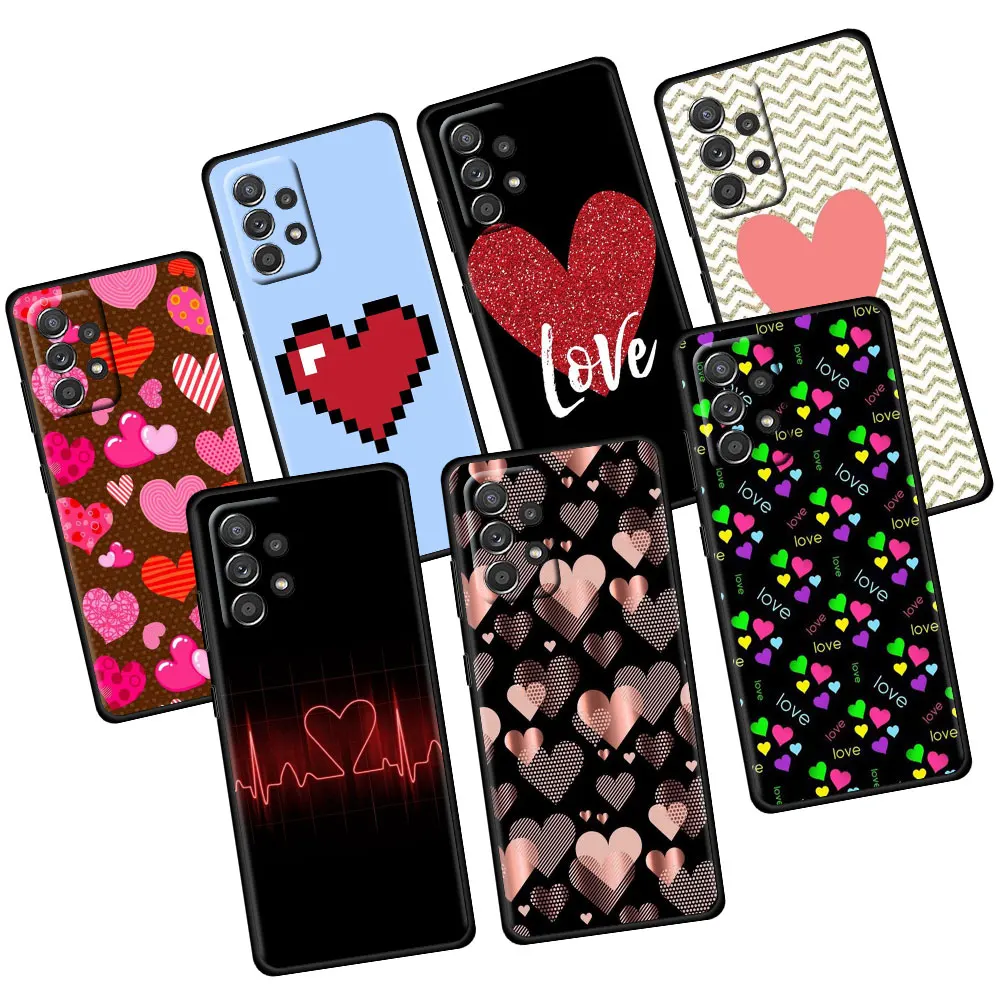 

Animal Cute Love Heart Phone Thin Case Coque for Samsung Galaxy A31 A02s A71 A21s A51 A12 A02 A03 A91 A33 A32 A03s 4G 5G Black
