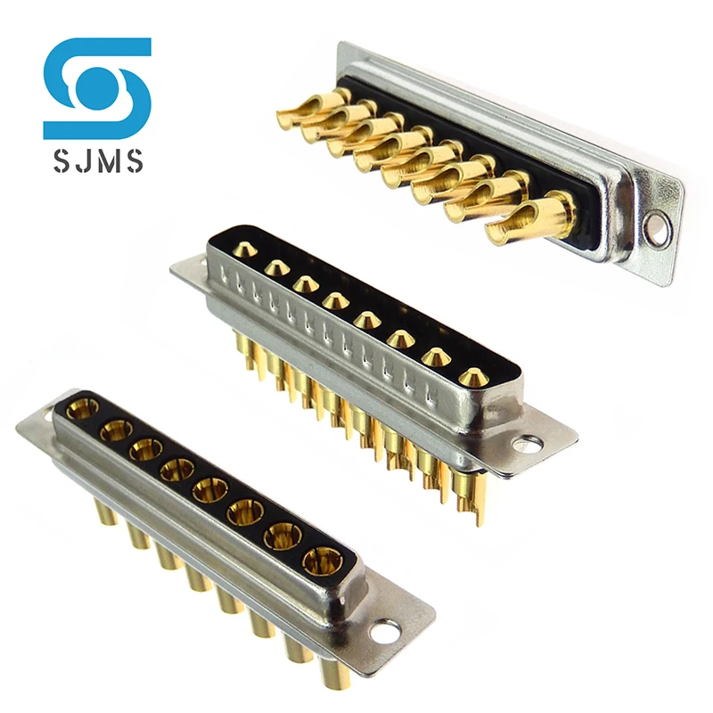 

DB plug 8W8 30A Gold plated Male / Female high current Connector D-SUB adapter 8Pin solder type plug jack high power Gold plated