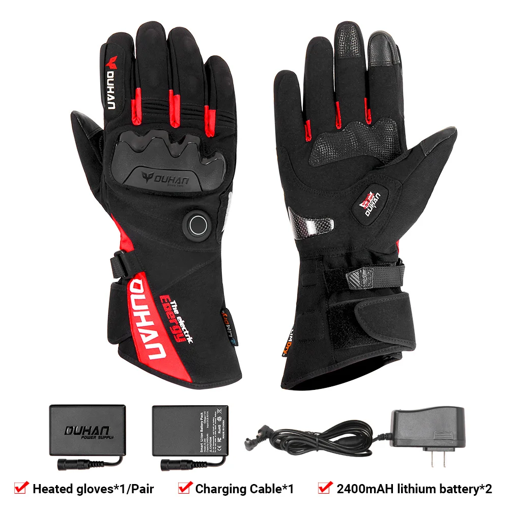

Водонепроницаемые мотоциклетные перчатки с подогревом, перчатки для электрического мотокросса с USB-зарядкой, ветрозащитные перчатки с под...