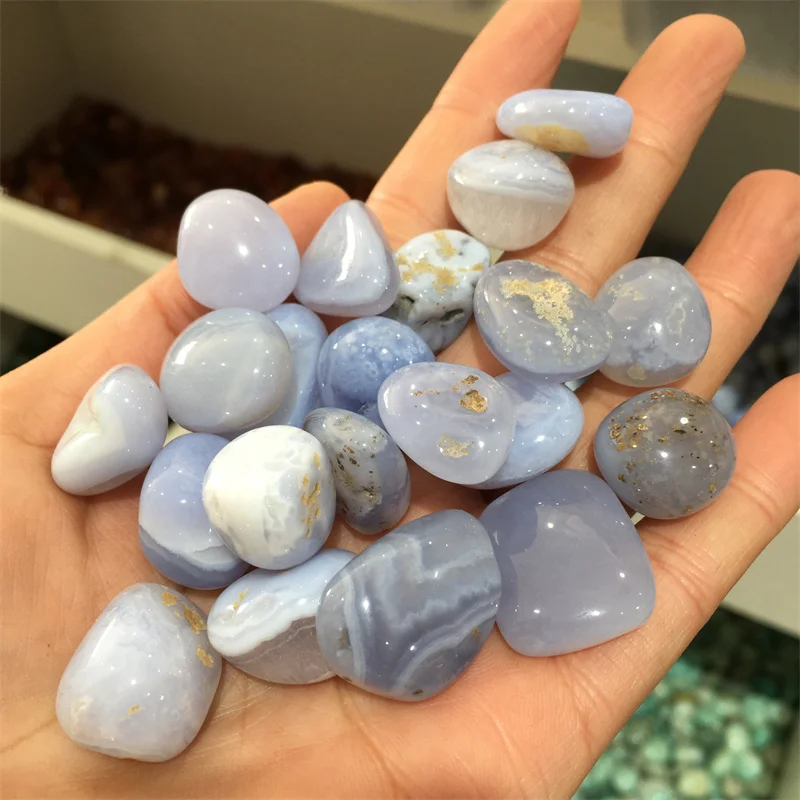 

Bulk Wholesale High Quality Blue Lace Agate Tumbled Stones Healing Crystal Gravel For Decoration