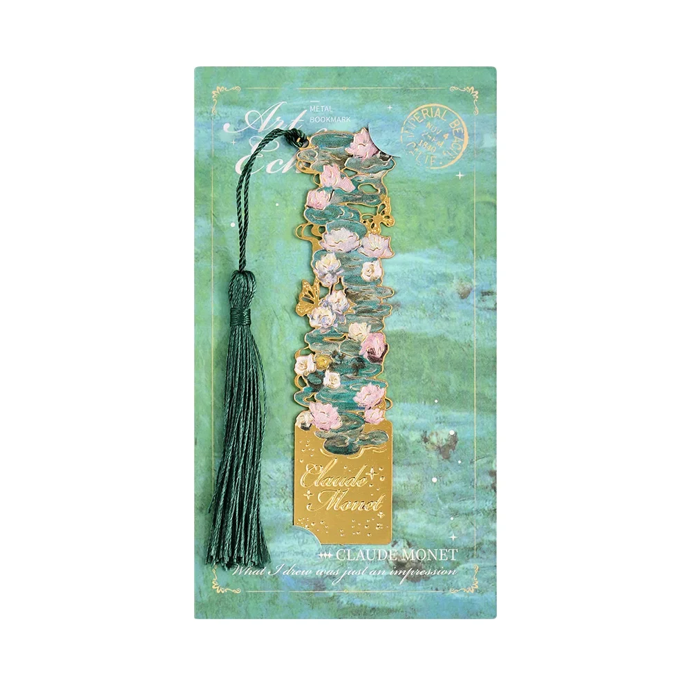 

Металлическая ажурная закладка с росписью