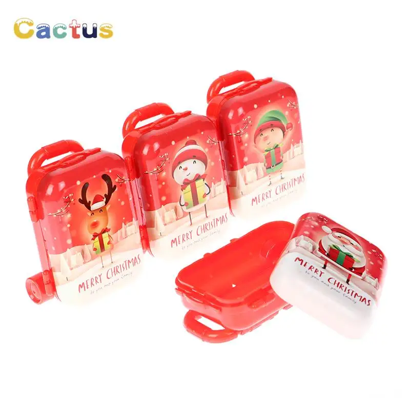

1 Pc 7*7*3.5cm New Dollhouse Miniature Metal Mini Christmas Suitcase Doll Handbag Model Decor