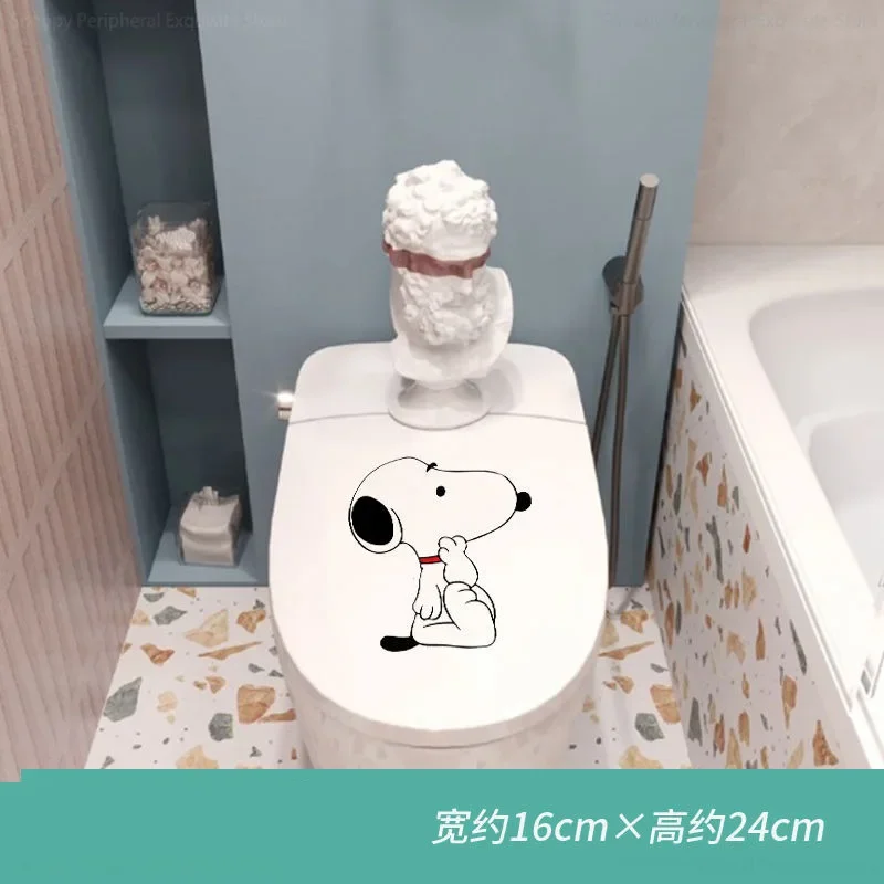

Наклейка на сиденье унитаза Snoopy, милые обои, наклейки для ванной, съемные самоклеящиеся декоративные аксессуары, бумажные домашние подарки