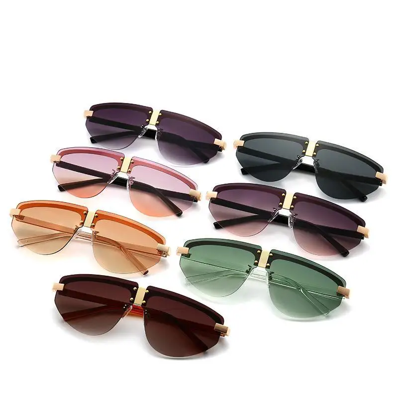 

Очки солнцезащитные женские без оправы с градиентными линзами UV400