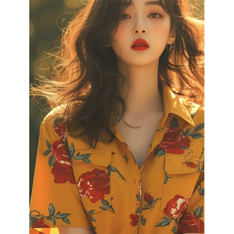 Элегантные и молодежные женские блузки топ-дизайн ниша ретро-мода рубашка с
