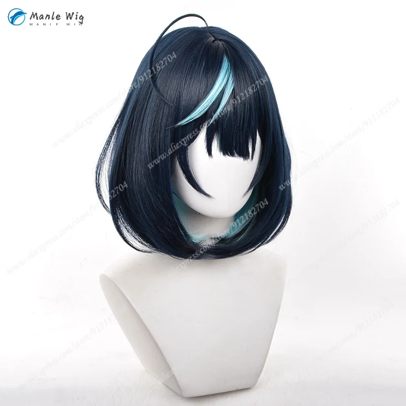 ES 2 Sagiri Esu Косплей Парик Унисекс 35 см Короткие Темно-Синие Аниме Парики Имитация