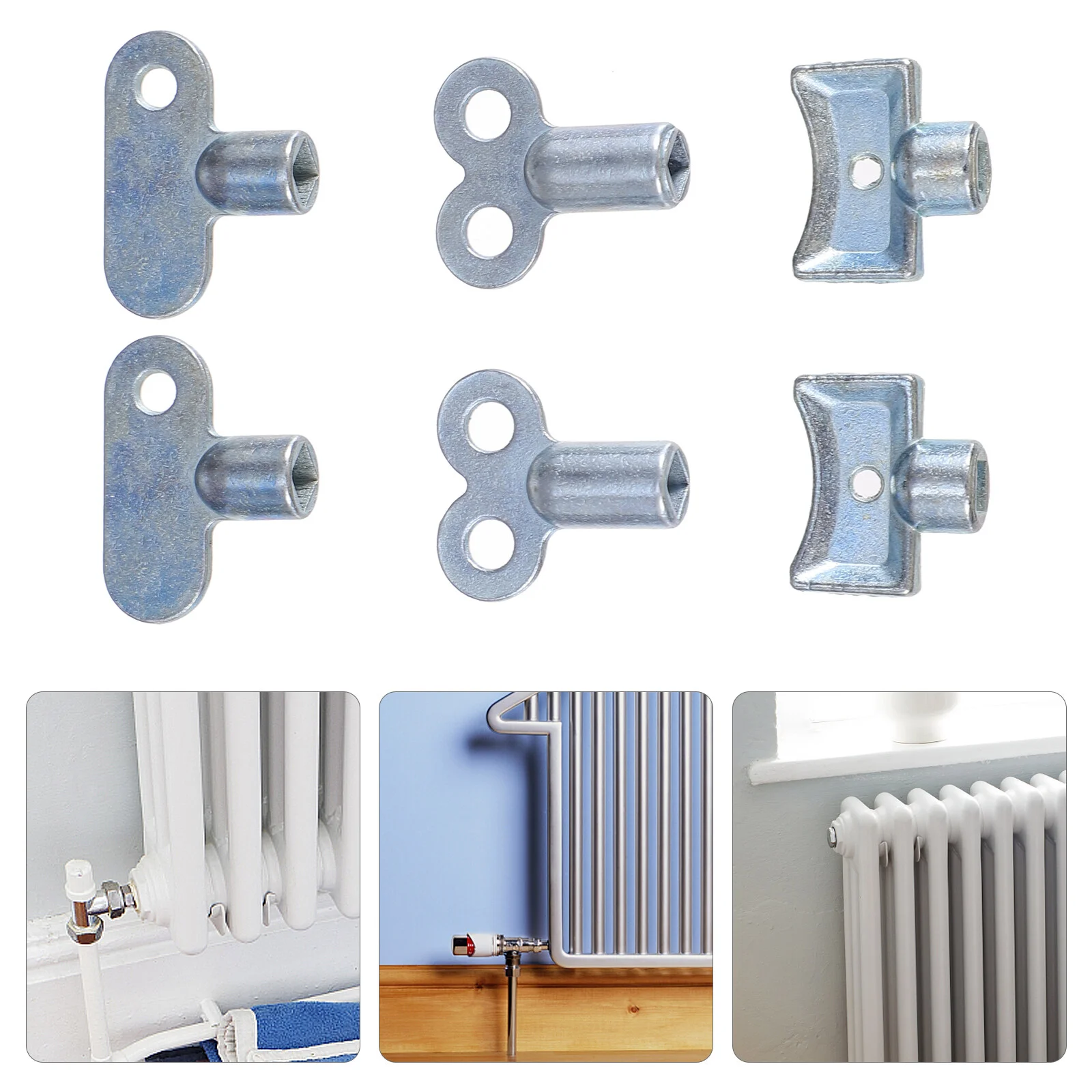 

6 Pcs Exhaust Valve Key Radiator Valves Zinc Alloy Plumbing Accessories Radiators Bleed Hole