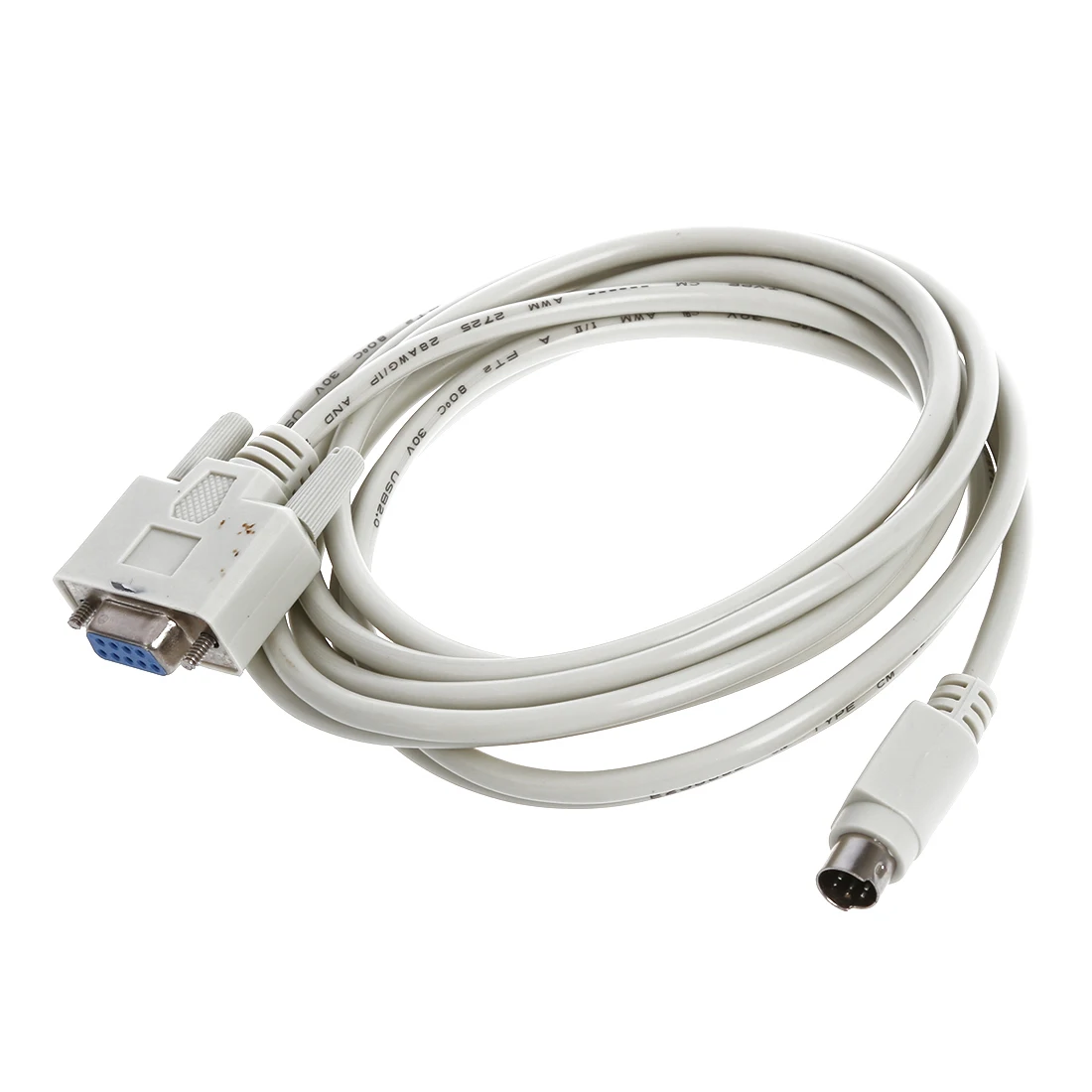

DB9P to 8P Mini Din RS232 Download Cable White 8.2 Ft for PLC DVP-EH