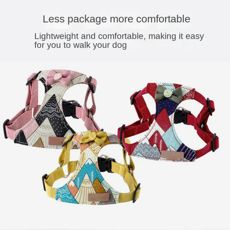 

Cute Pet Dog Cat Strap Set Adjustable Breathable Dog Walking Dog Traction Suitable for Small and Medium Sized Dog Pet Vest Strap