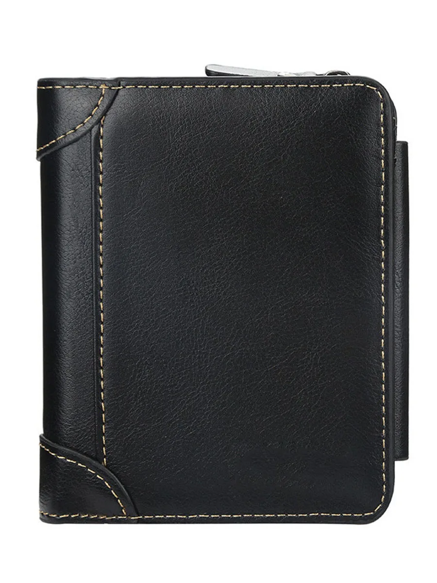 Gebwolf PU Leather Men Wallets High Quality Zipper Short Desigh Coin Card Holder Male Purse Vintage Men's Wallet