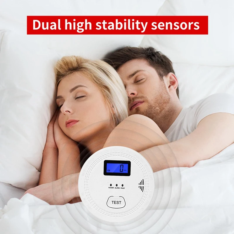 Сигнализация 2 в 1 детекторы оксида углерода 85 дБ для дома и кухни ЖК-экран