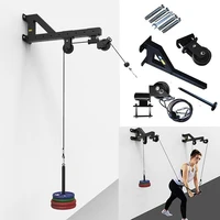 Wall Mounted Cable Machine Attachment Forearm Wrist Trainer Bicep Triceps Workout Pull Down Pulley System Home Fitness Equipment