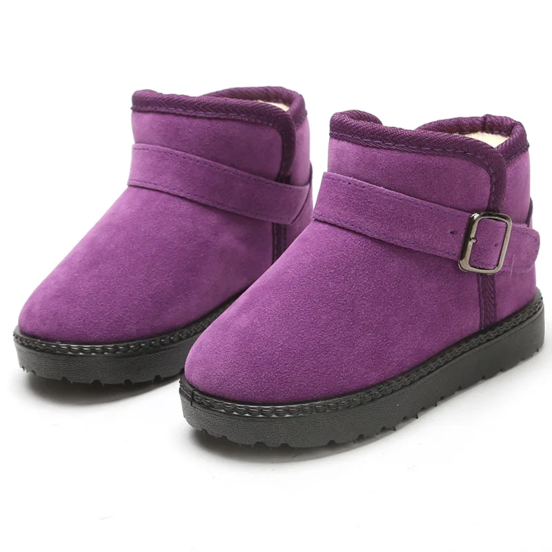 

Детские Зимние ботильоны CUZULLAA для девочек с плюшевой подкладкой, хлопковая обувь, детские зимние ботинки на липучке для мальчиков, размеры 21-38