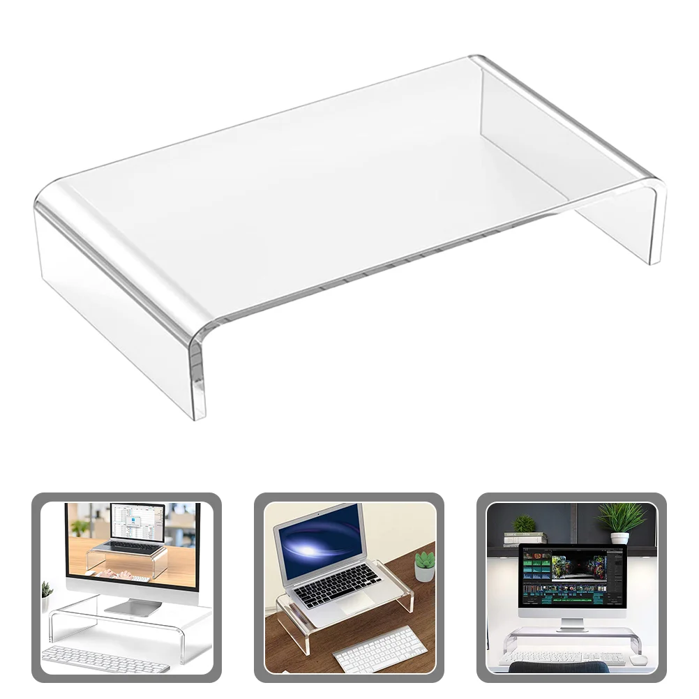 

Acrylic Multi-functional Office Practical Monitor Riser Computer Storage Stand