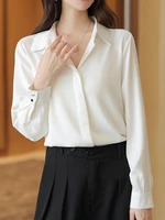 fashion woman blouses 2022 womens white shirt polo neck chiffon short sleeve blouse women ladies tops button ol female clothing