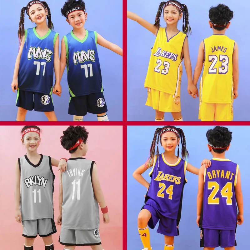 

New Children's Basketball Suit Outdoor Sportswear 3-12 Y Boy Vest Youth Basketball Vest Shorts Suit Summer Children's Clothing