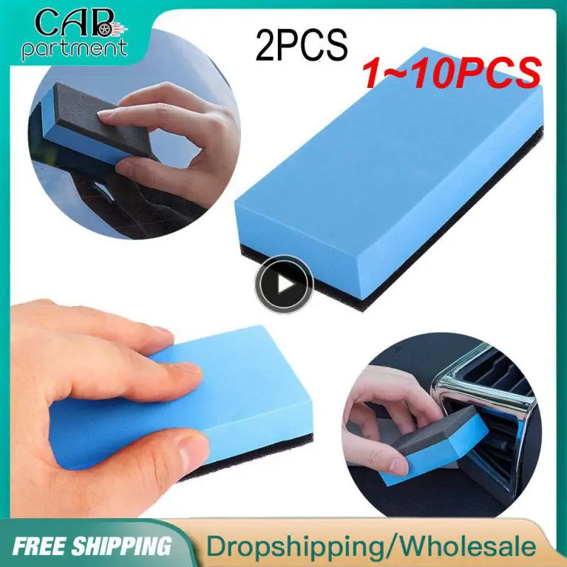 

1~10PCS Car Ceramic Coating Applicator Glass Wax Coat Applicator Pads Sponges Automobile Blue Square Sponge And