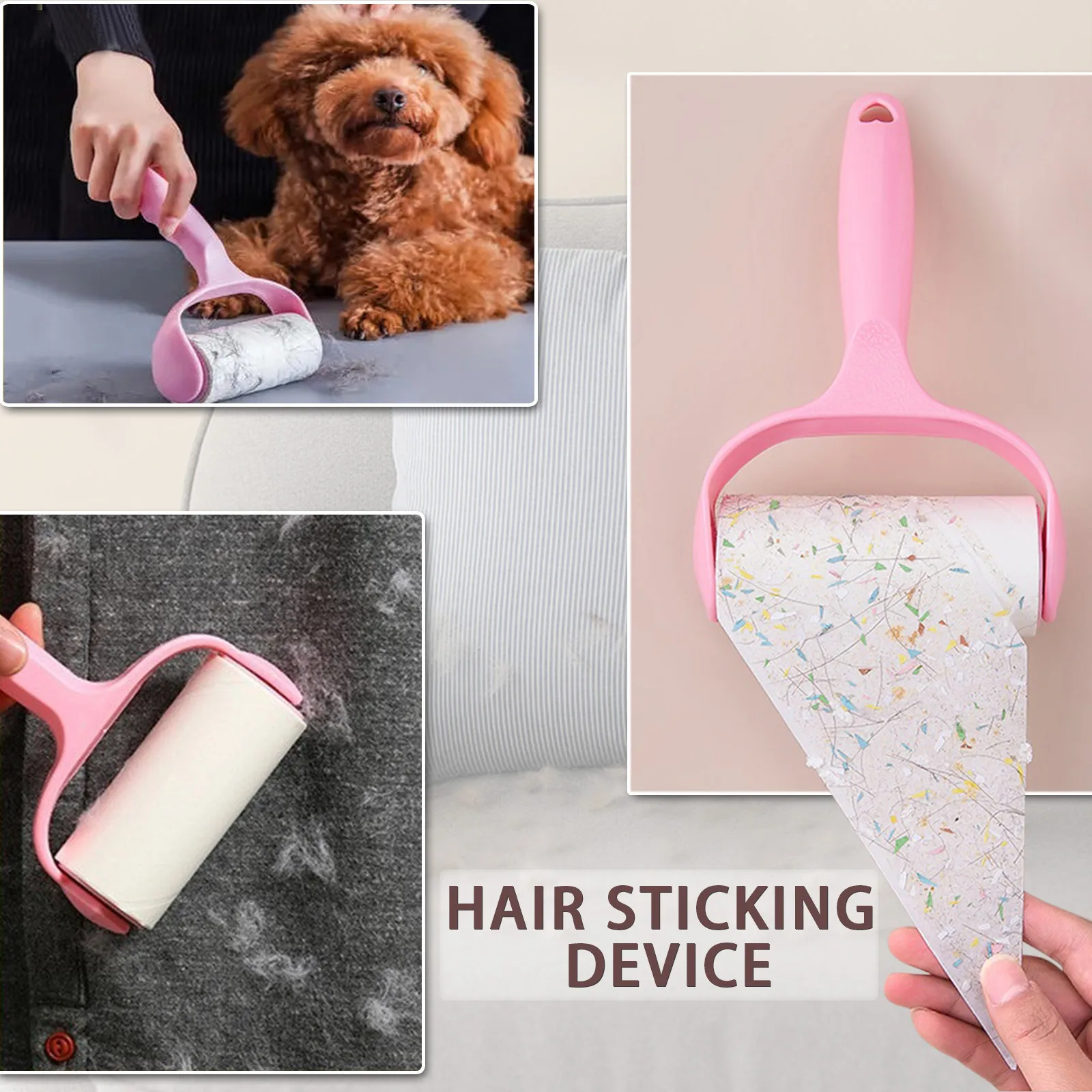 

Tearable Roll Paper Sticky Roller Dust Wiper Pet Hair Clothes Carpet Tousle Remover Replaceable Cleaning Brush Accessories