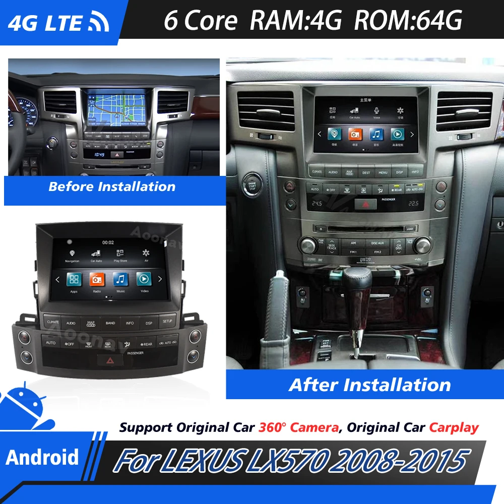 

Автомагнитола 2Din на Android для LEXUS LX570, 2008, 2009, 2010, 2011-2015, автомобильный звук для автомобиля, мультимедийный плеер