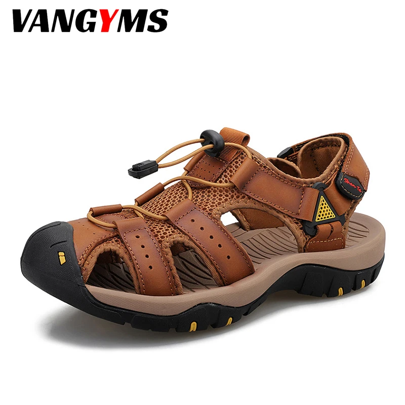 

Men's Fashion Slippers Summer Brand Leather Sandals Comfortable Breathable Casual Shoes Men's Beach Shoes Sapatenis Masculino