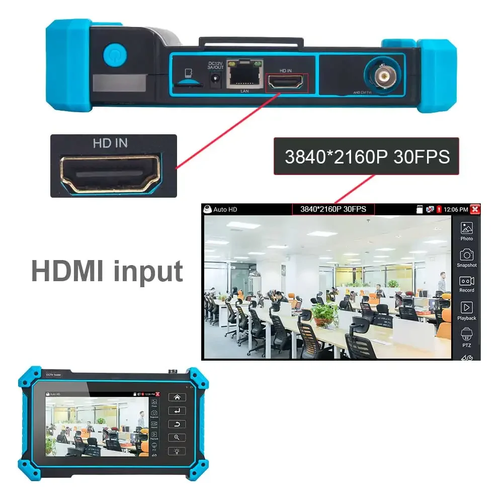 Tahlitech IPC Тестер видеонаблюдения 5 4 дюйма 4K 1080P 8MP AHD CVI TV SDI с входом HDMI Vga IP-камеры Cftv IP