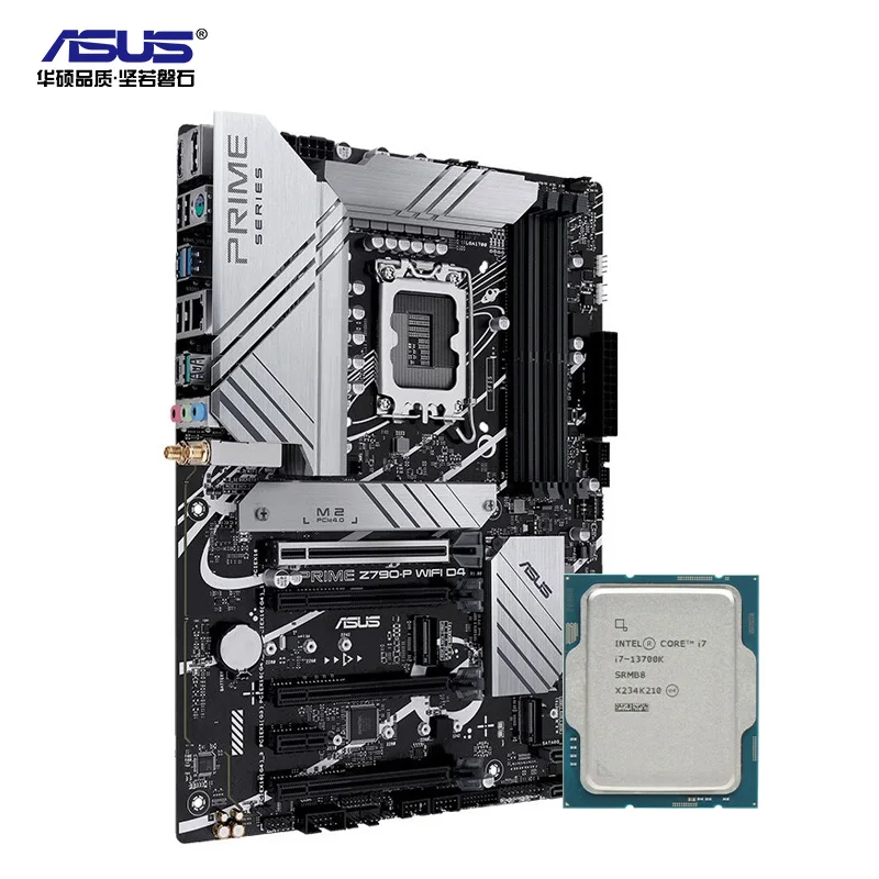 

NEW ASUS PRIME Z790-P D4 Intel Z790 LGA 1700 ATX Motherboard+Intel Core I9-13700K I9 13700K CPU Without Cooler Kit