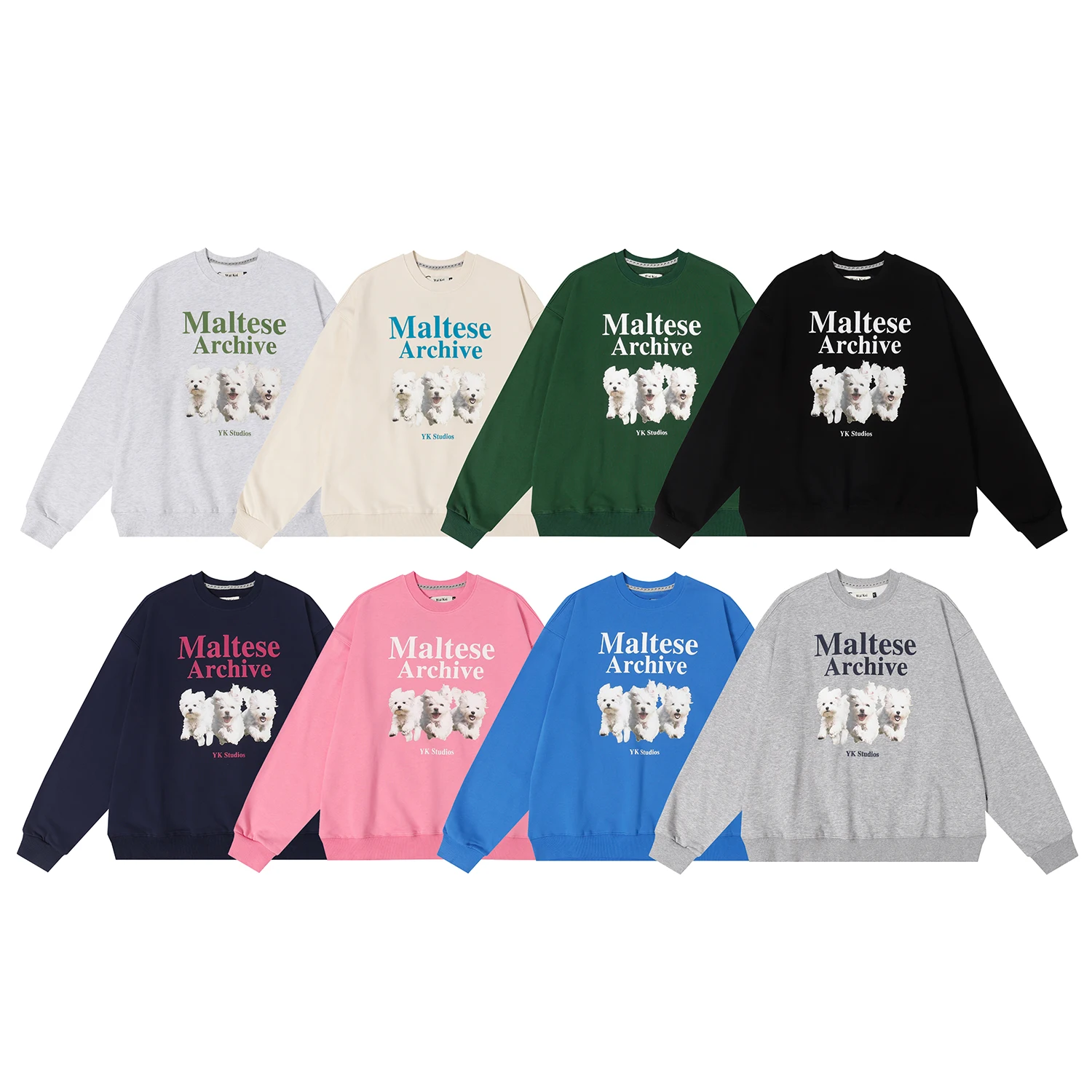 

Waikei Pullover Japan and South Korea 2023 Casual Sweatshirt Fashion Trend Street Pure Cotton Round Neck Sweatshirt K07