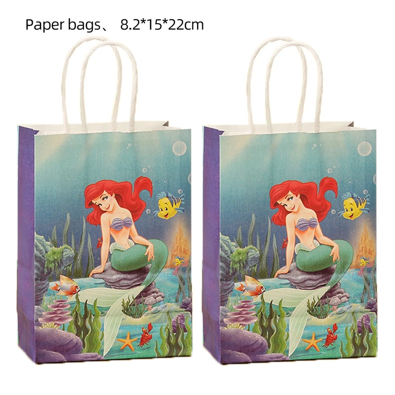 

Русалочка из крафт-бумаги для подарков, украшения на день рождения, Русалочка для печенья, женская сумка для детского душа, аксессуары для девочек