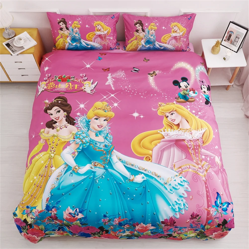 

Disney Bedding Set Purple Frozen Princess Duvet Cover Sets Single Twin Full Size for Baby Children Girls Bed Birthday Gifts