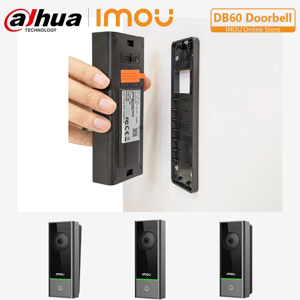 Продажа IMOU беспроводной Wifi 5MP видео перезаряжаемый аккумулятор дверной звонок с Chime Интерком PIR Обнаружение ночного видения IP65 Водонепроницаемый DB60