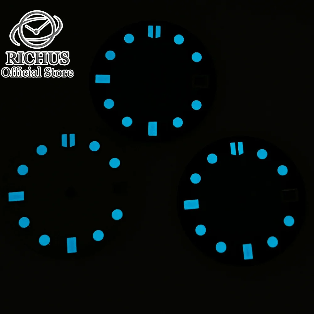 RICHUS 28 5 мм синий зеленый красный серый желтый циферблат часов светящийся подходит