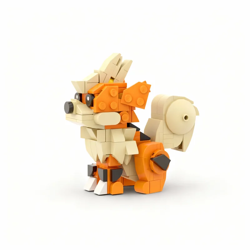 Фото Набор строительных блоков MOC Growlithe Pocket Monster Creator Expert, 175 деталей, конструктор, рождественский подарок, идея для творчества своими руками №1