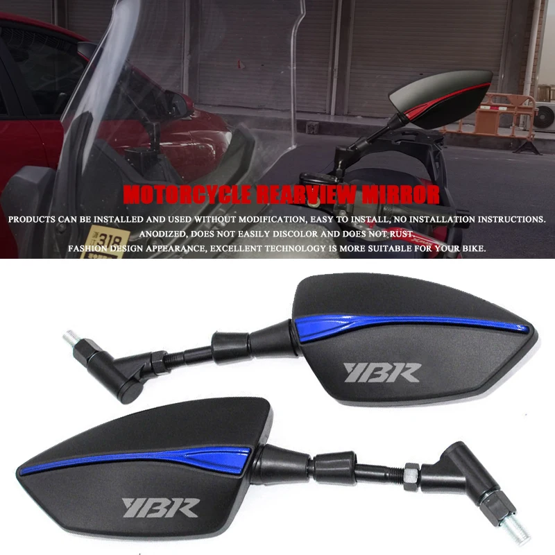 

10mm Motorcycle Mirrors for Yamaha YBR125 YBR 125 2010-2015 2016 2017 2018 2019 Screw Thread Left Right Rear Rearview Mirrors