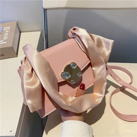 womens bag 2022 new korean version popular summer small bag silk scarf portable small square bag soft chain shoulder